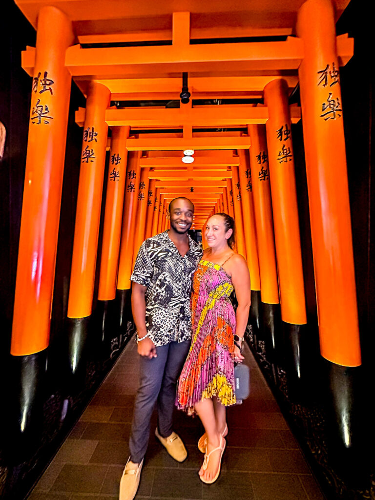 Couple in front of Japanese restaurant