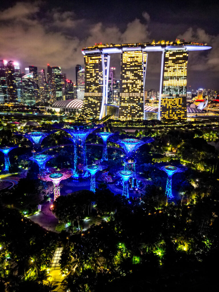 Marina Bay Sands & Gardens by the Bay at night