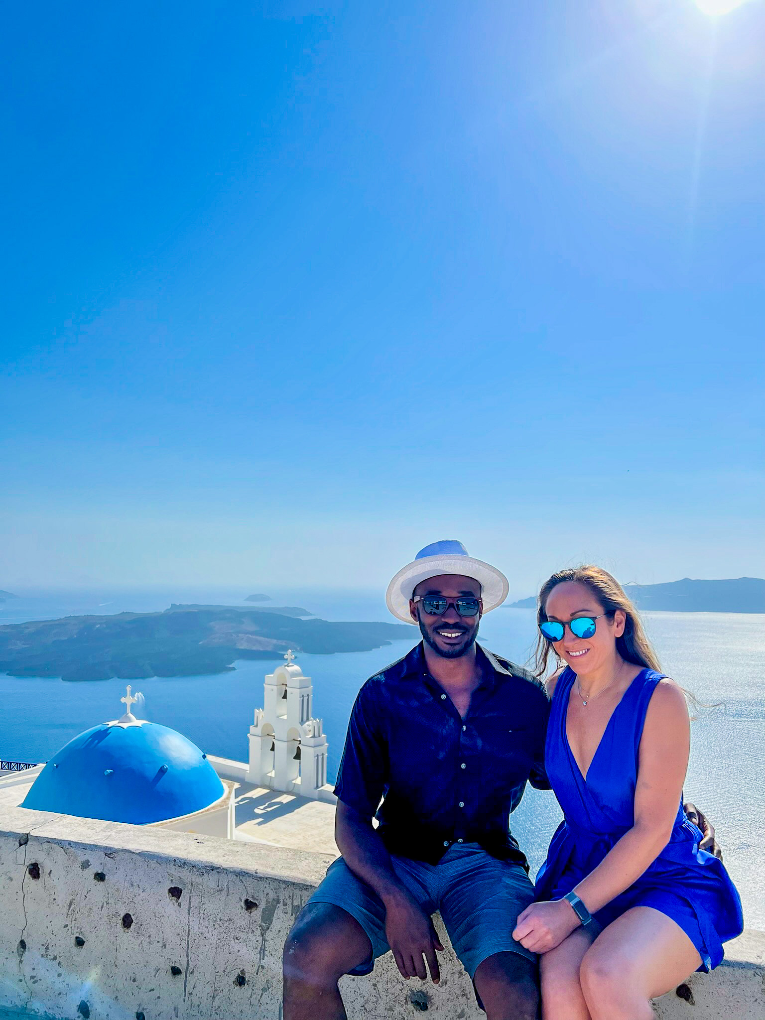 3 Bells Santorini on a crystal clear day